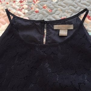 NWOT luxurious St Tropez lined lace navy blouse